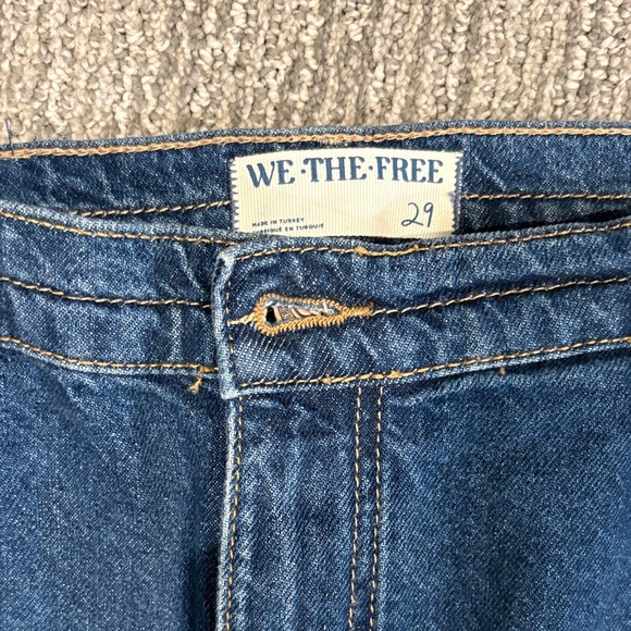 We The Free Indigo Denim Midi Skirt with Front Slit - Picture 2 of 2